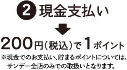 SUNDAYカード新規会員さま募集中！